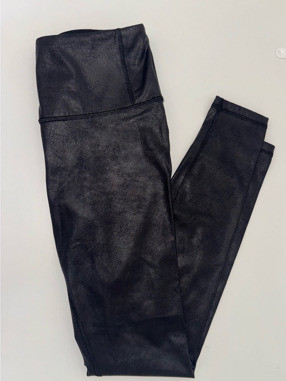 CRZ YOGA Black Faux-Leather Leggings